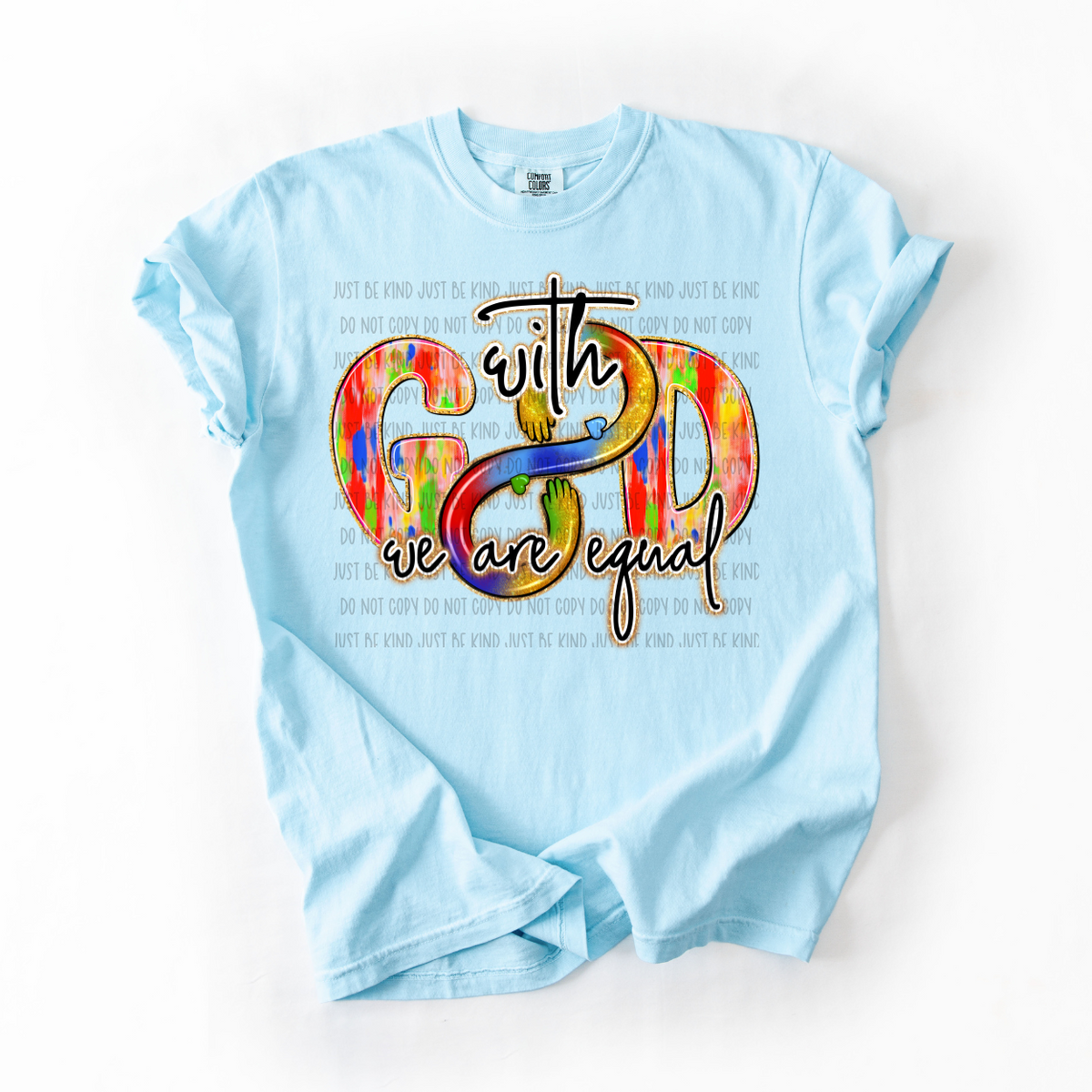 With God we are equal Autism Infinite sign (SSD) DTF transfer