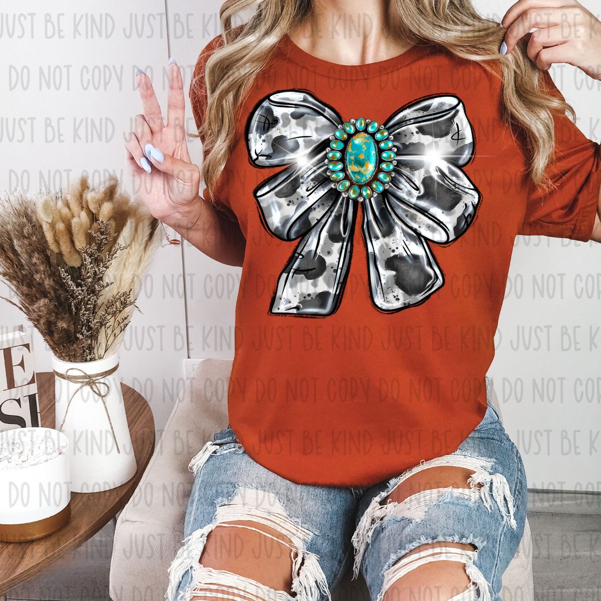 Black And White Cowhide Coquette Bow (RD) 72263 DTF Transfer