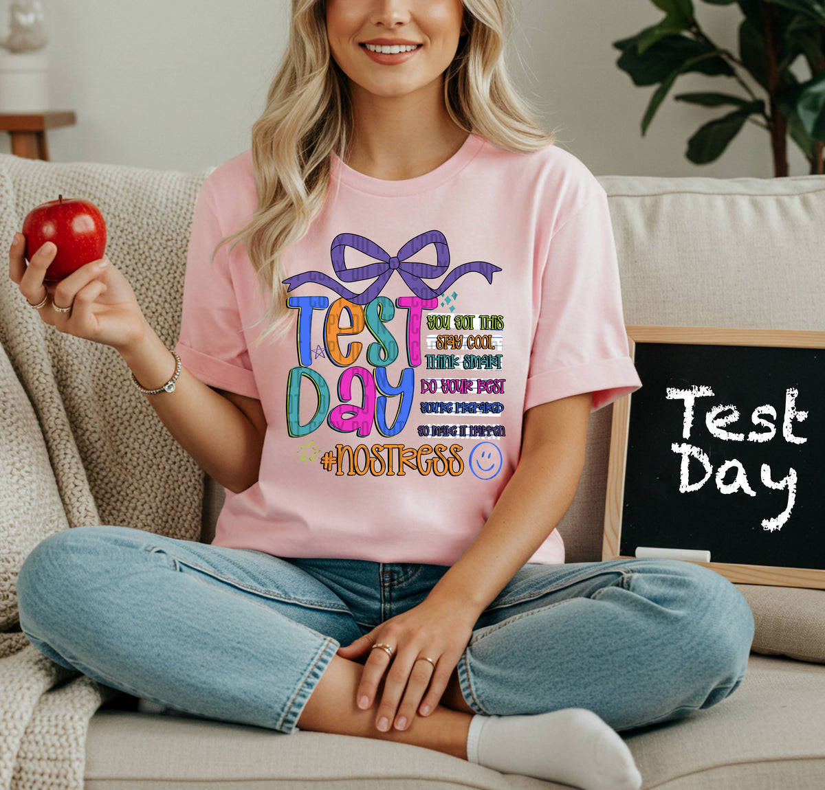 Test day list purple bow (Caplinger) DTF transfer