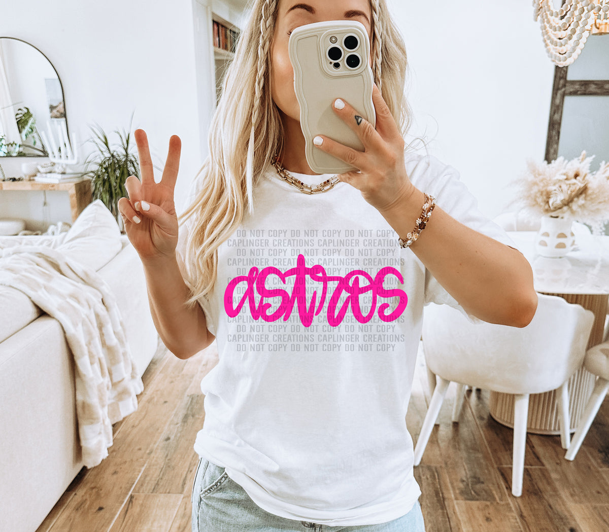 Astros Pink Hand Lettering (Caplinger) DTF transfer