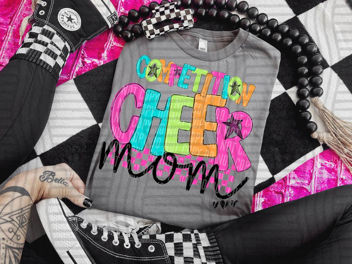 Competition cheer mom checkmate starburst (Caplinger) DTF Transfer
