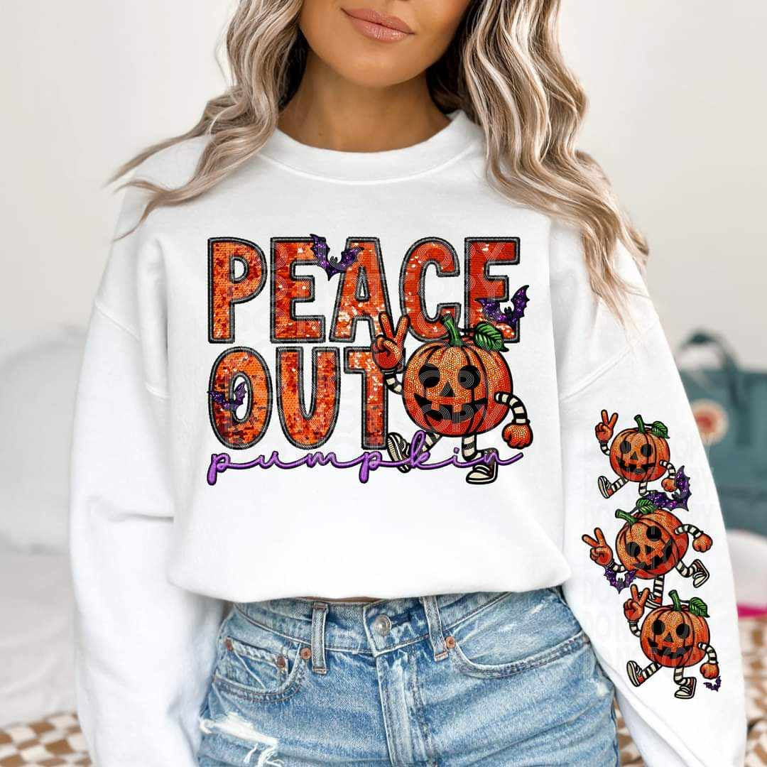 Peace out pumpkins FRONT (PH) 55896 DTF transfer
