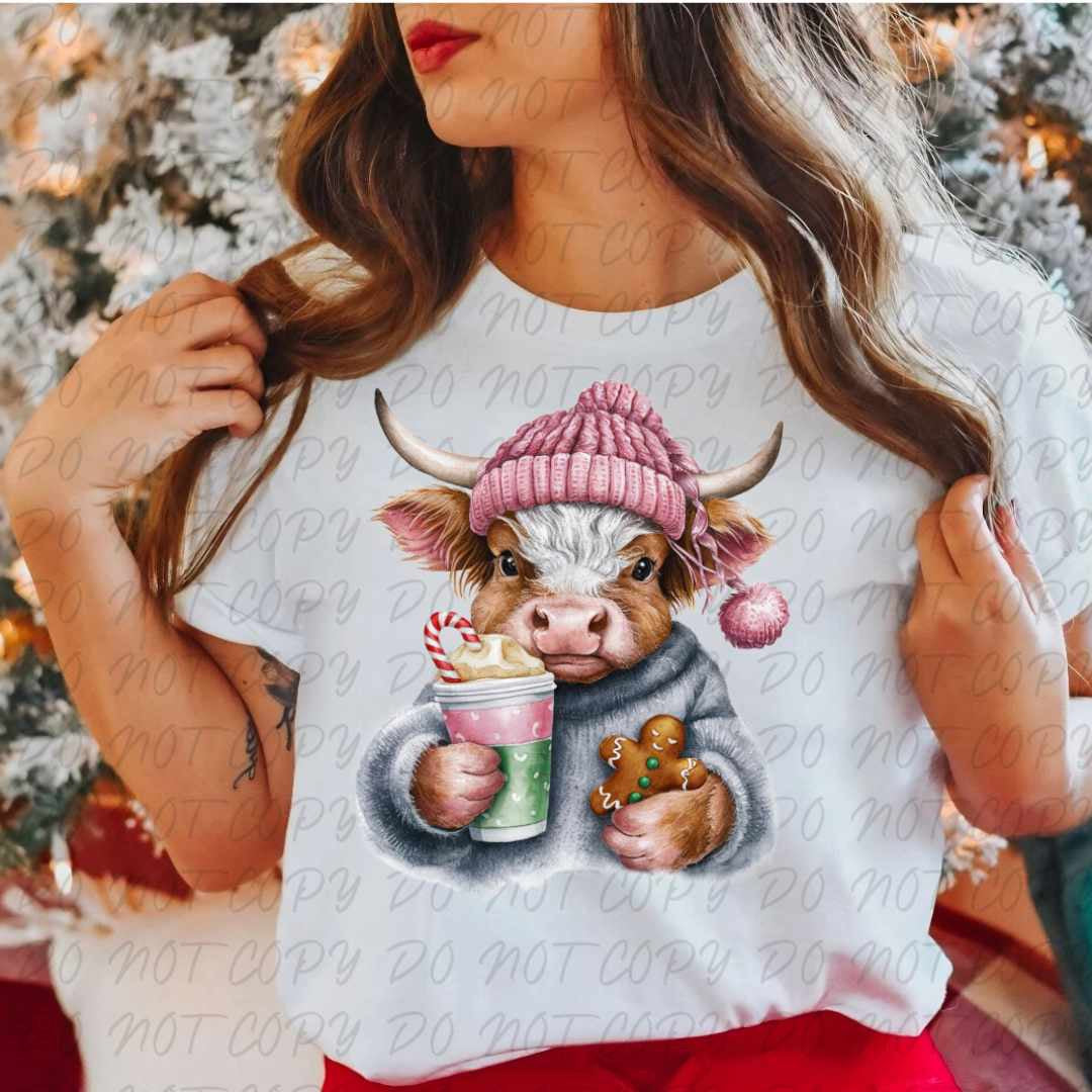 Christmas cow (vintage) 67307 DTF transfer
