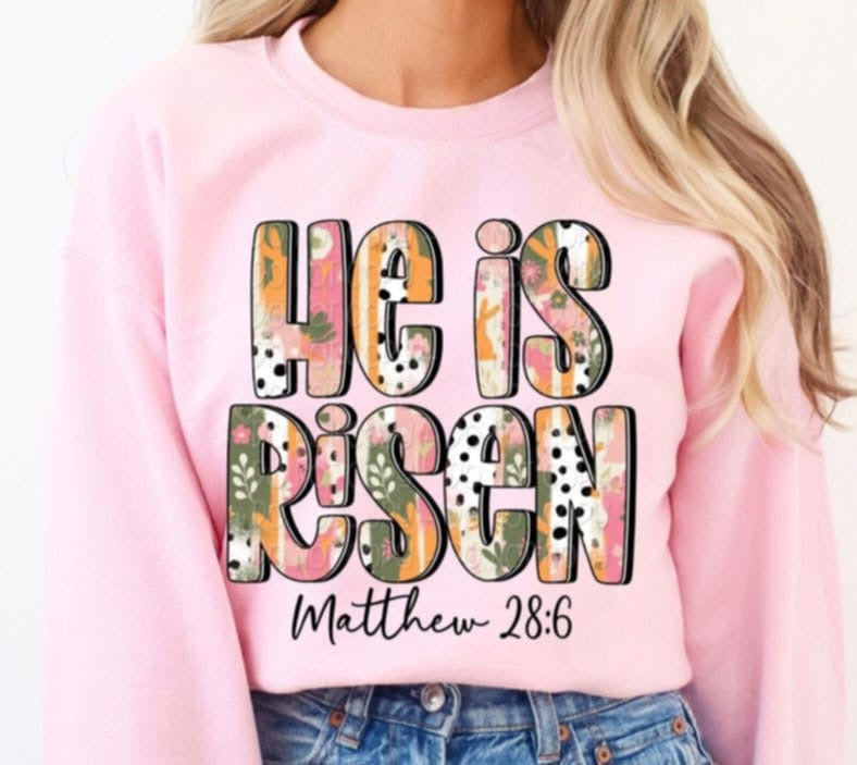 He is risen patterned brushstrokes 85130 DTF transfer