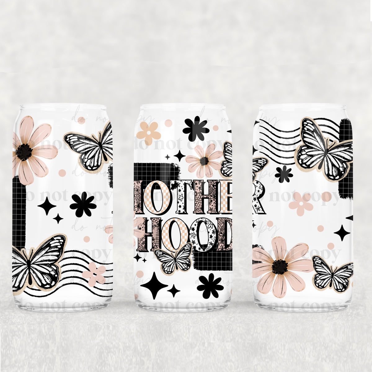 Motherhood blush flowers and butterflies (CSC) UV DTF WRAP
