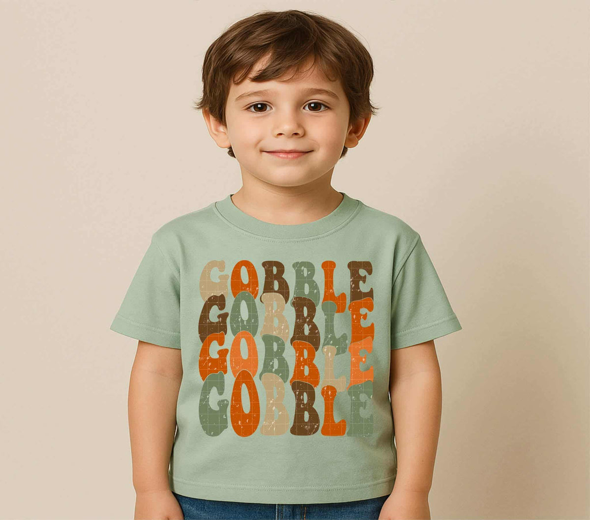 Gobble stacked plain (Linda) DTF transfer