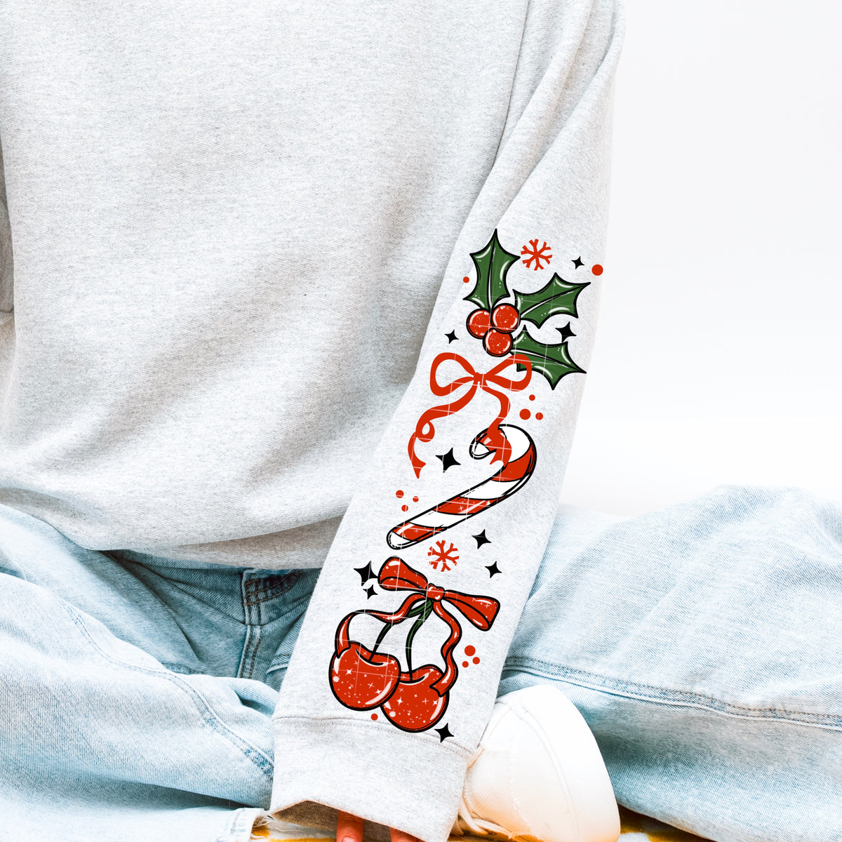 Holly Jolly Christmas Cherries (SLEEVE) (CSC) DTF Transfer