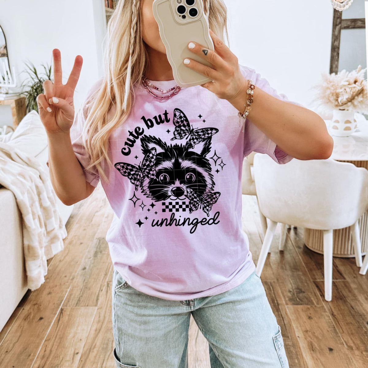 Cute but unhinged raccoon BLACK (CSC) 98928 DTF transfer