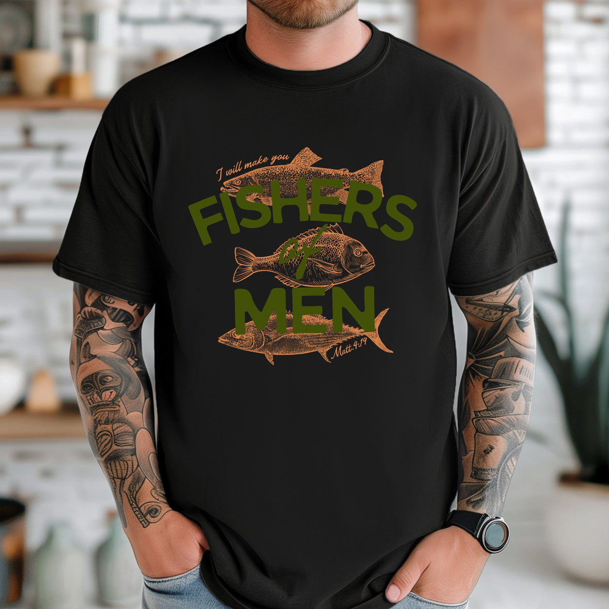 Fishers of men (orange and green) DTF Transfer