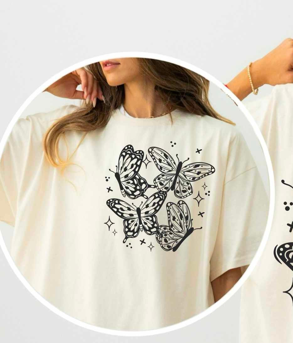 Black butterflies pocket (CSC) 84424 DTF transfer