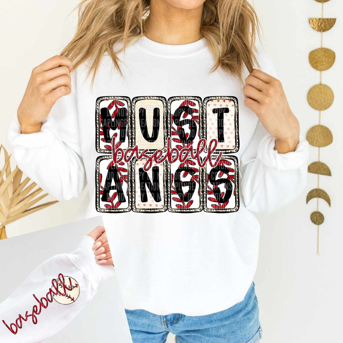 Mustangs Baseball FRONT (caplinger) 82629 DTF transfer