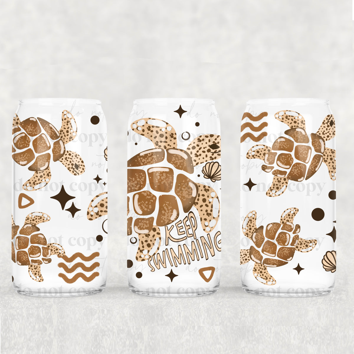 Keep Swimming turtles (CSC) UV DTF WRAP