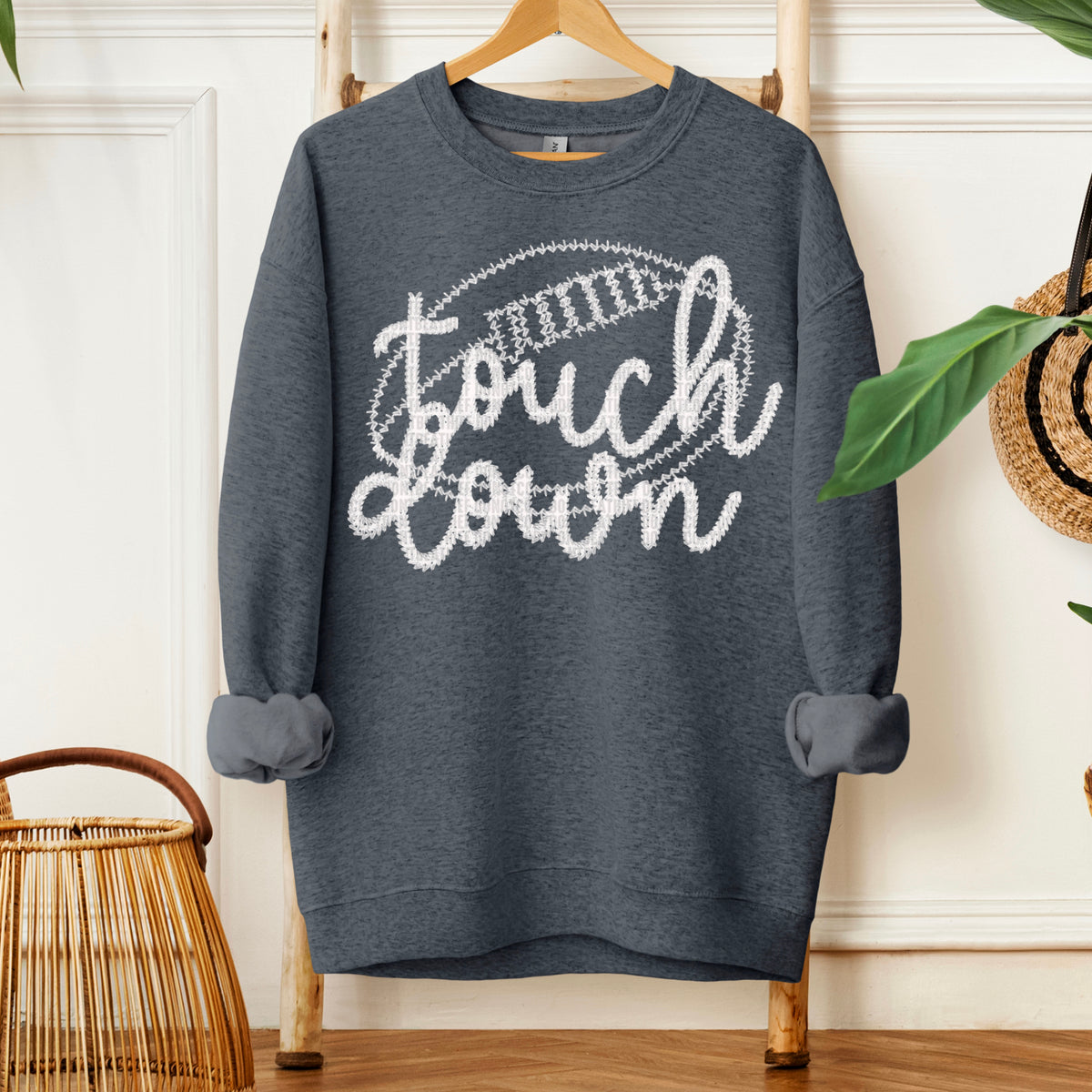 Touchdown white outline with football 109748 DTF transfer