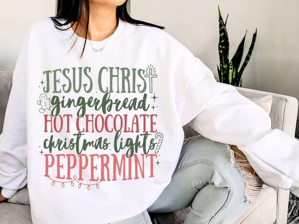 Jesus Christ gingerbread hot chocolate red and green (KARTA) 67119 DTF transfer