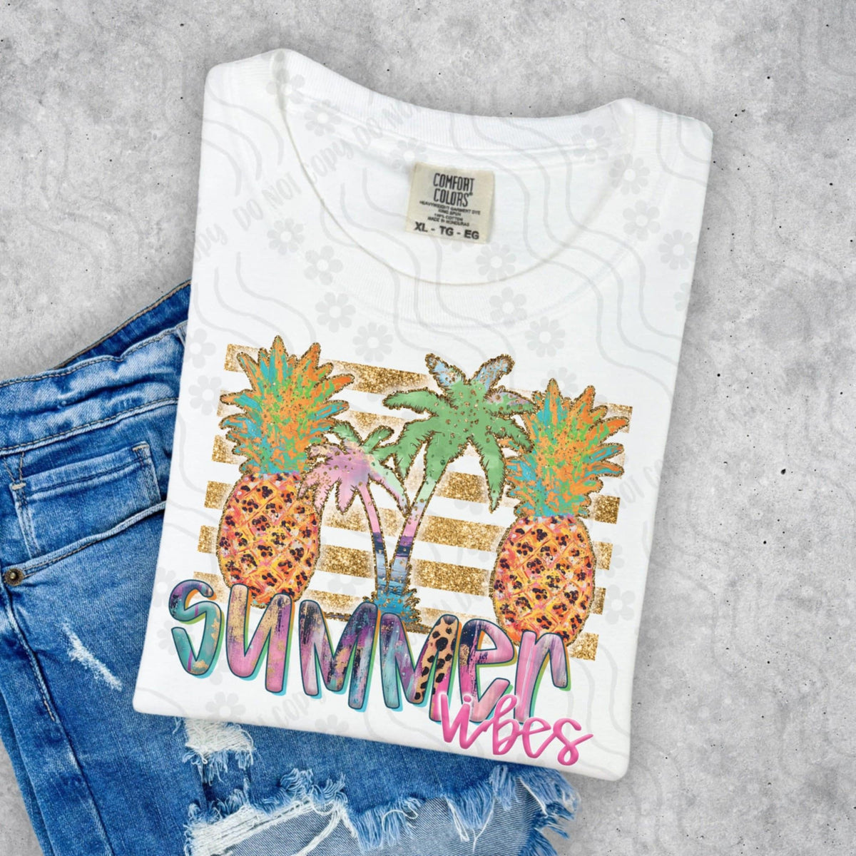 Summer vibes pineapples 99488 DTF transfer