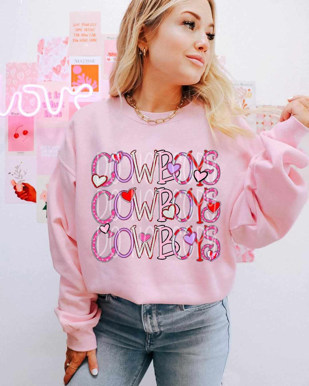 Cowboys valentine stacked (PH) 73758 DTF transfer