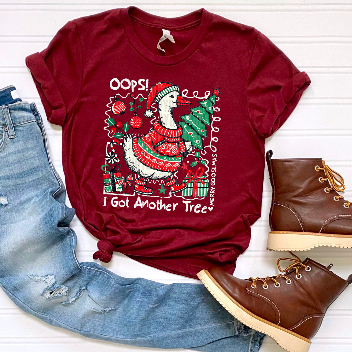 Oops I Got Another Tree Goose (white words) 113392 DTF transfer