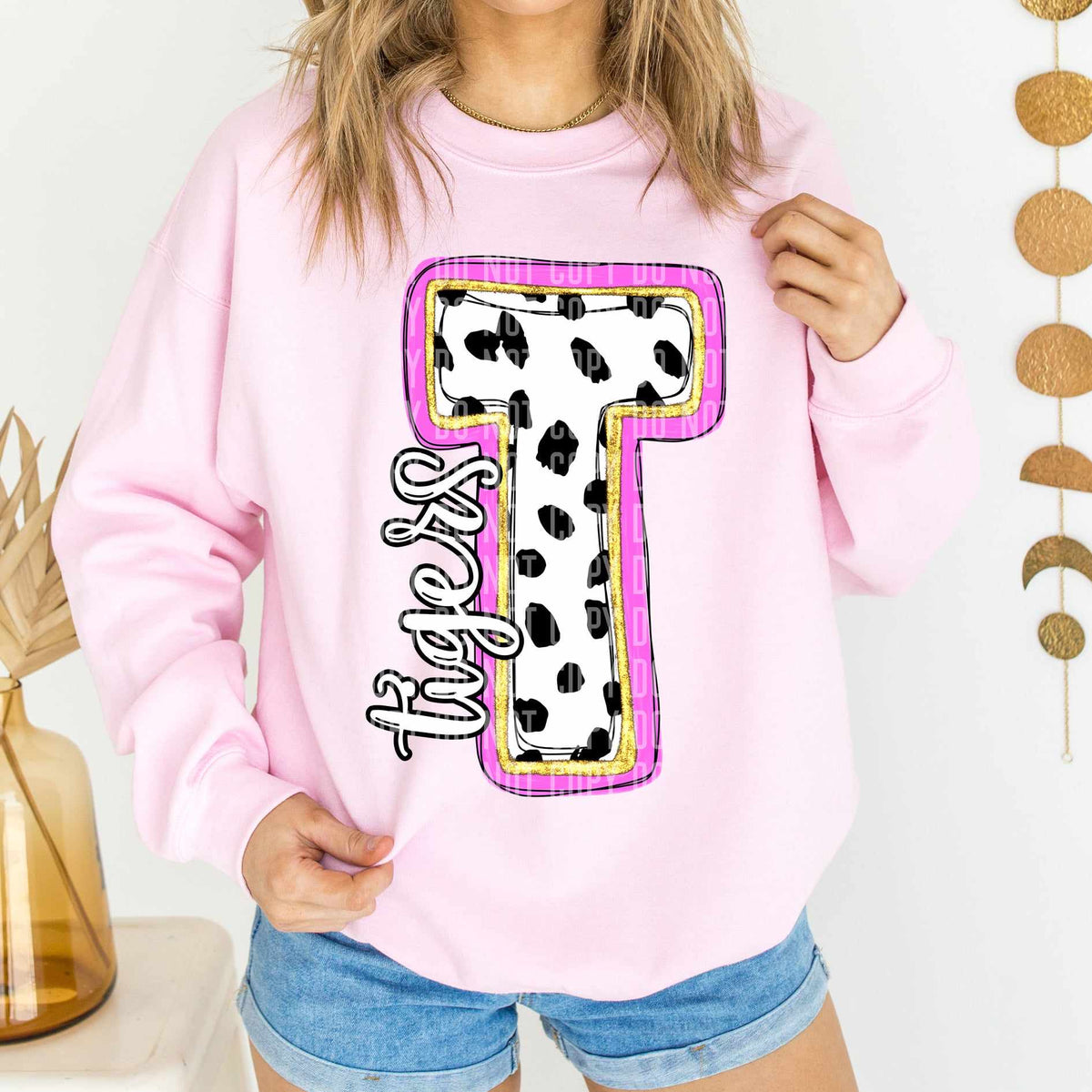 Tigers Polka Font Mascot Caplinger 56227 DTF transfer
