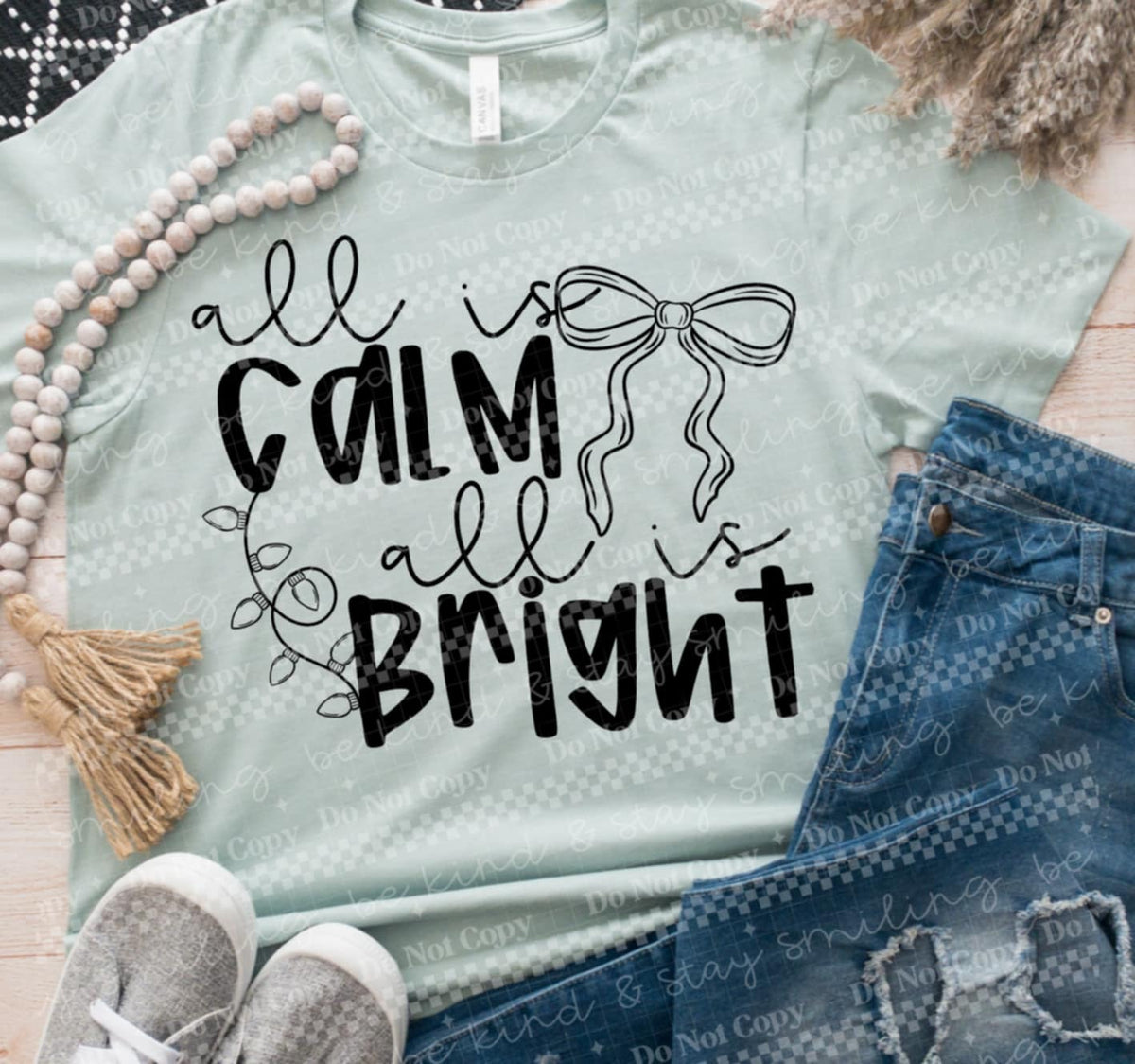 All is calm all is bright bow (CMLD) 116722 DTF TRANSFER