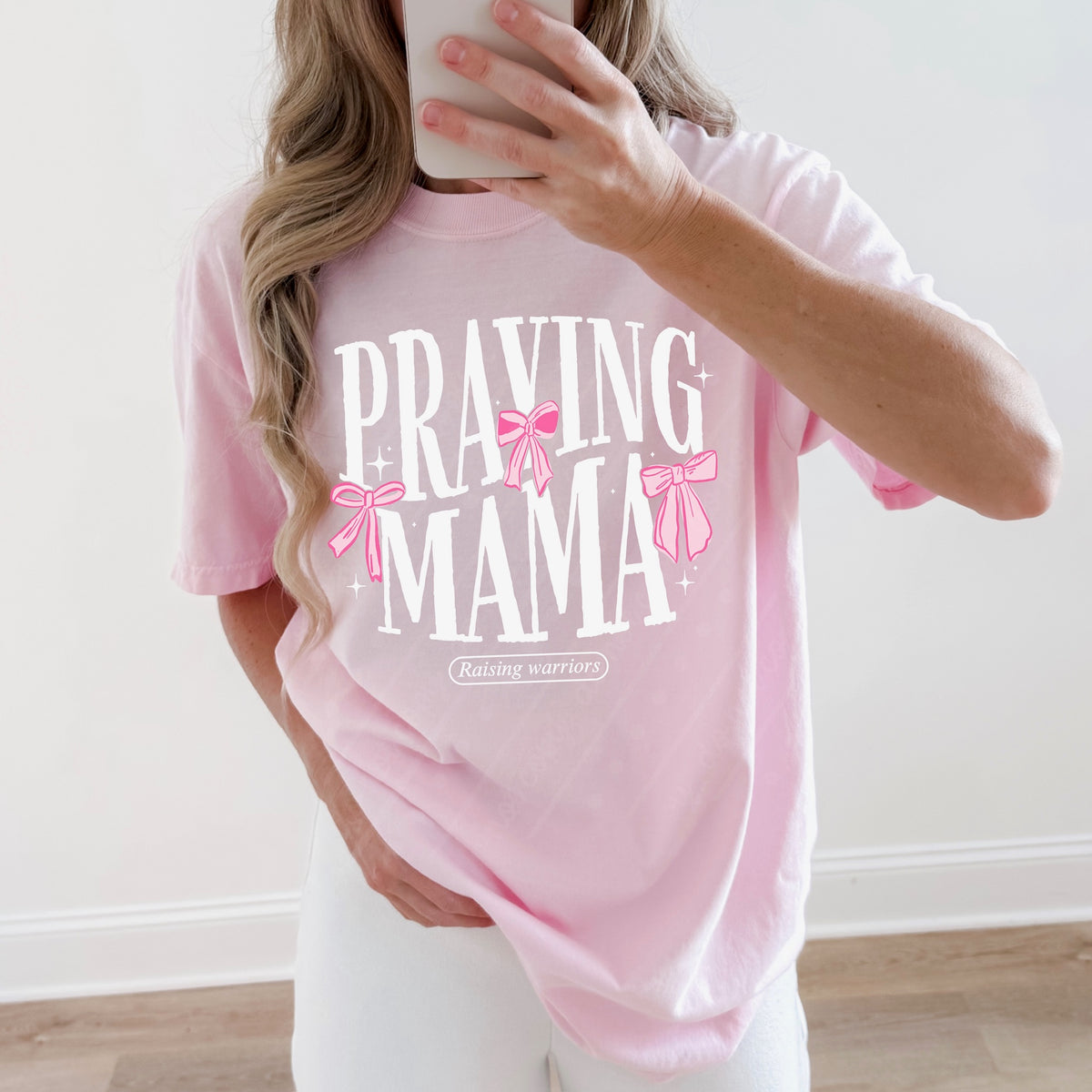 Praying mama bows (white and pink) DTF Transfer