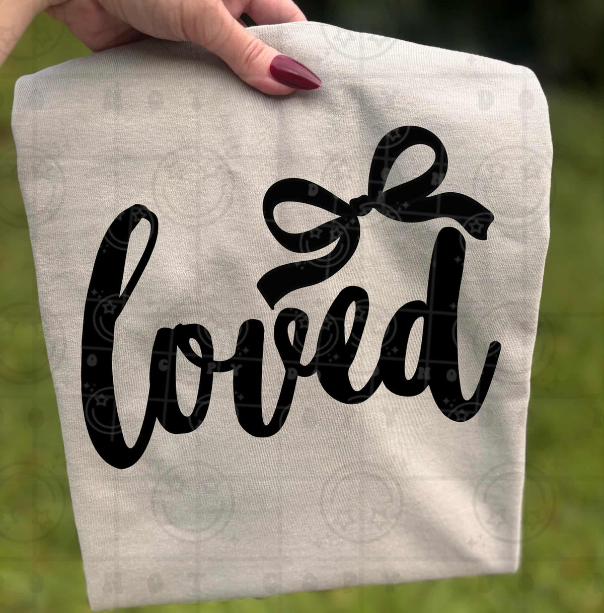 Loved BLACK with bow (HW) DTF Transfer