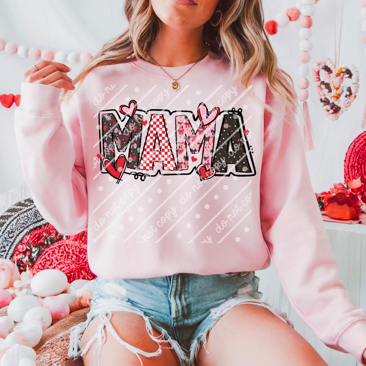 Mama valentines hearts (exclusive) DTF Transfer