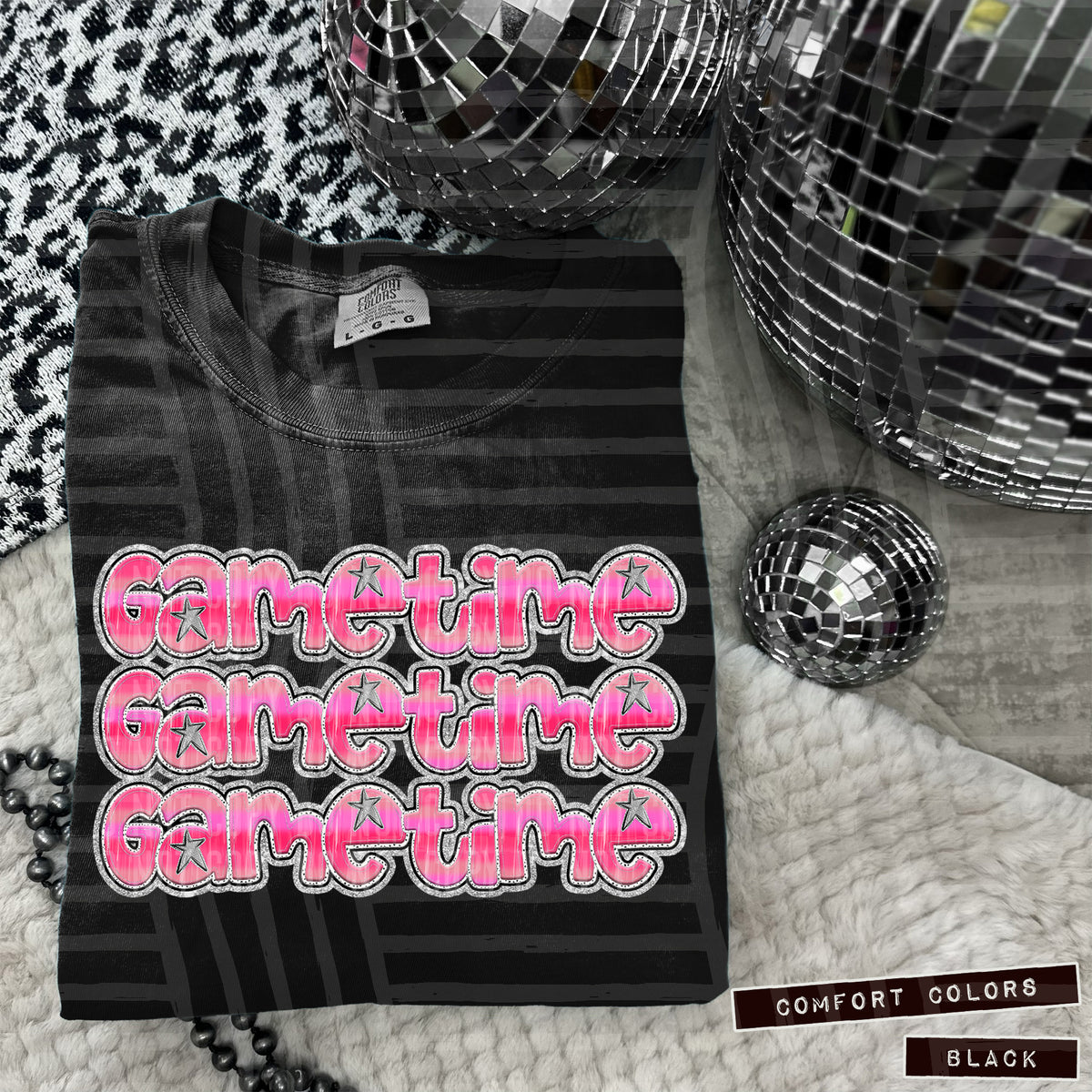 Gametime Pink Stacked (Caplinger) 101936 DTF transfer