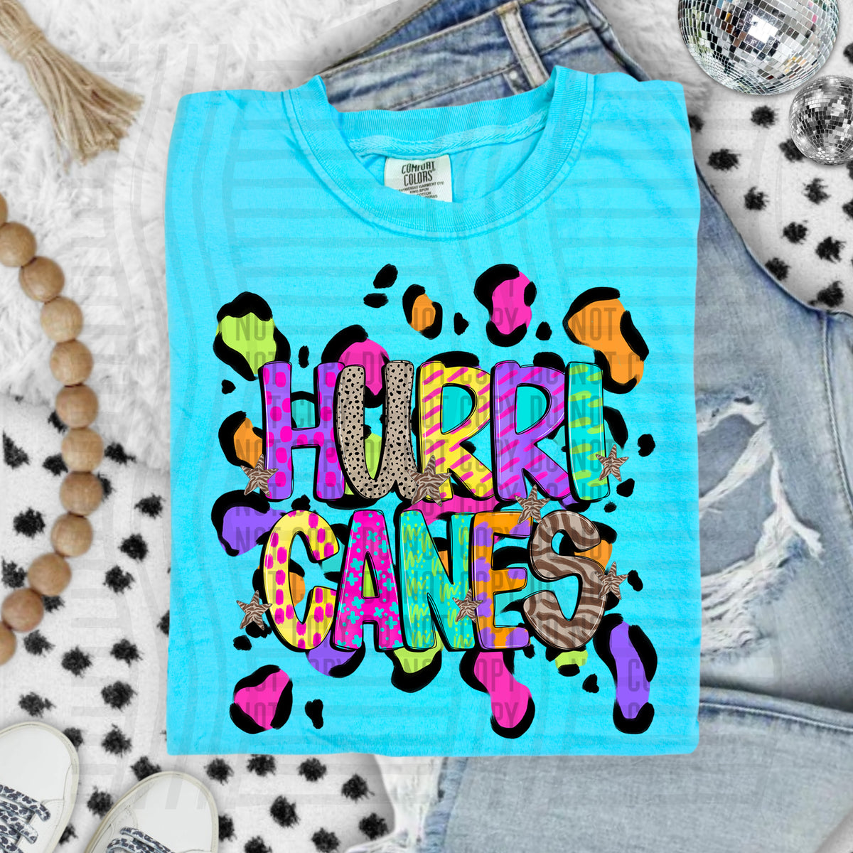 Hurricanes Funky Mix Up Leopard Mascot (Caplinger) DTF transfer