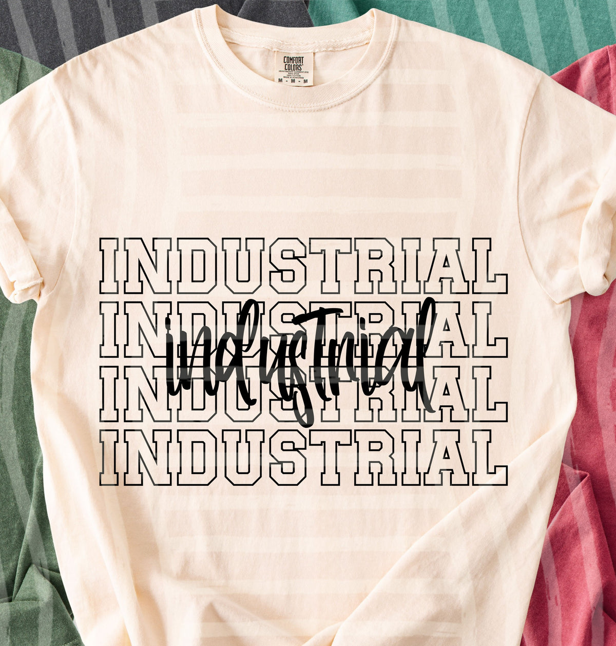 industrials simple stacked outlines (Caplinger) DTF Transfer