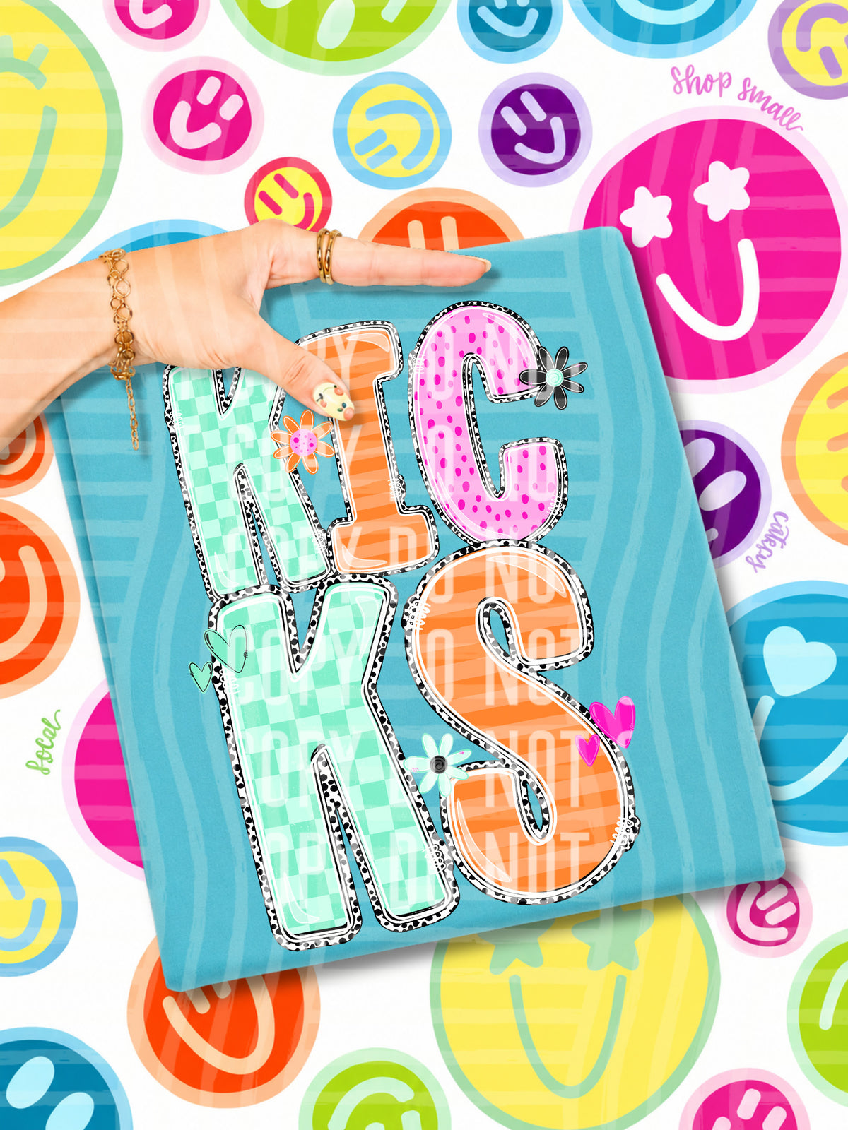 kicks 22 happy blooms (caplinger) DTF transfer