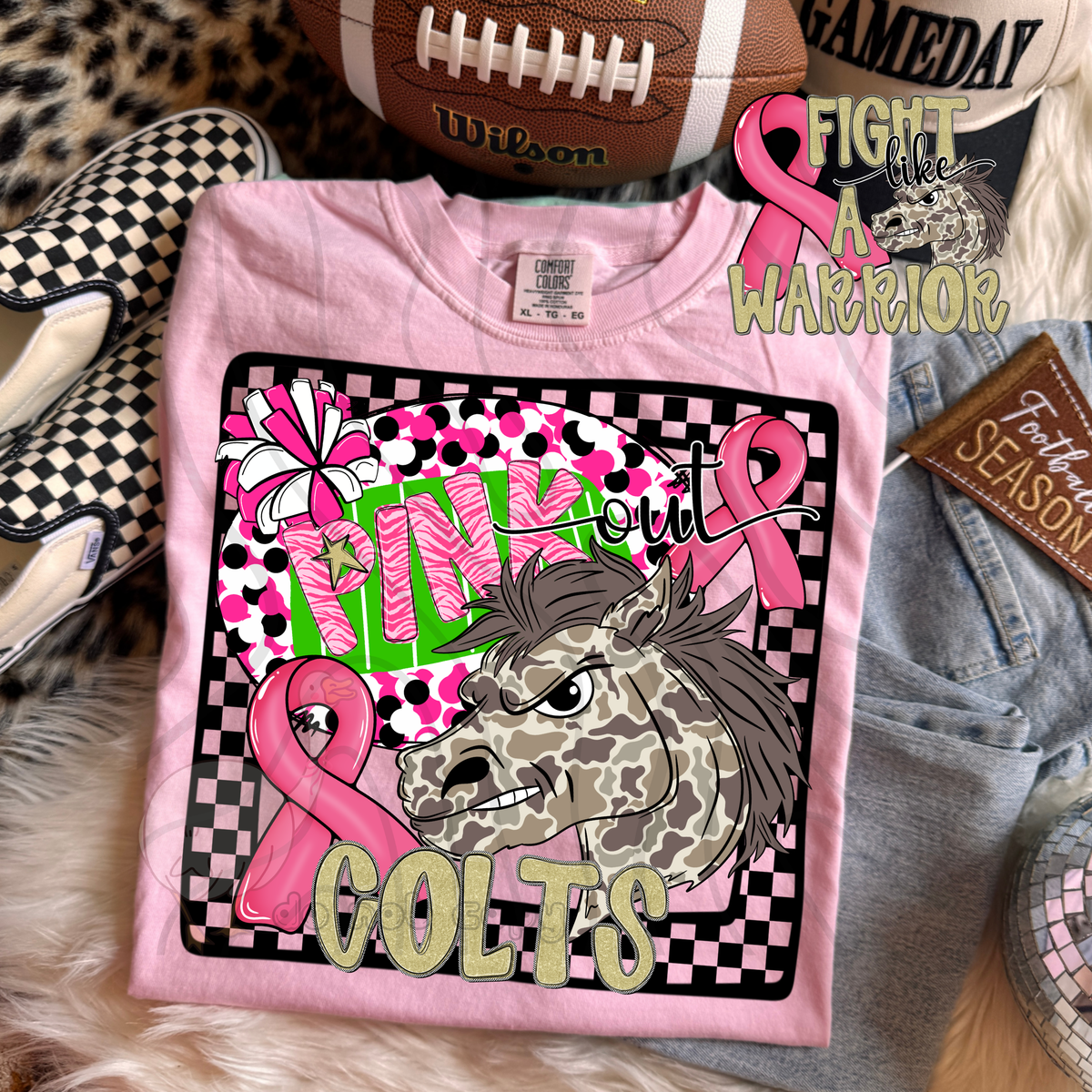 Colts pink out camo (DKD) DTF transfer