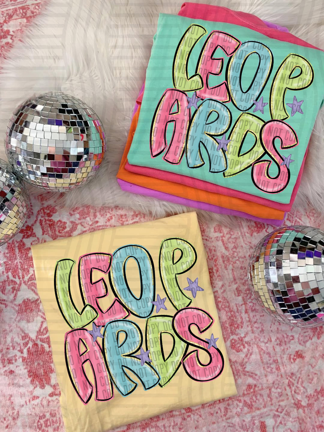 Leopards Glittery & Preppy Mascots (Caplinger) DTF transfer
