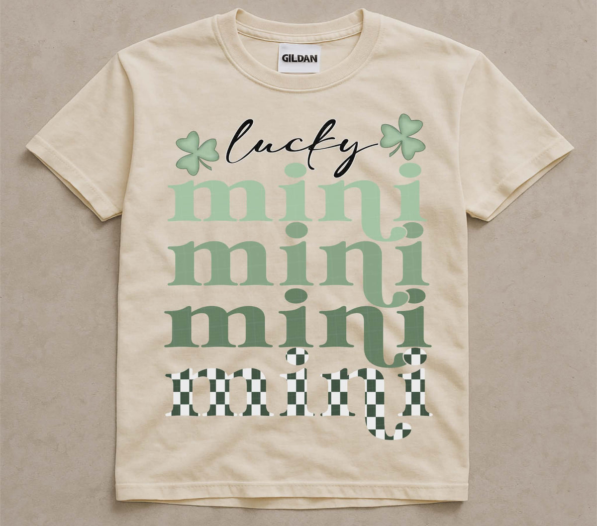 Lucky Mini stacked checker (LINDA) DTF transfer