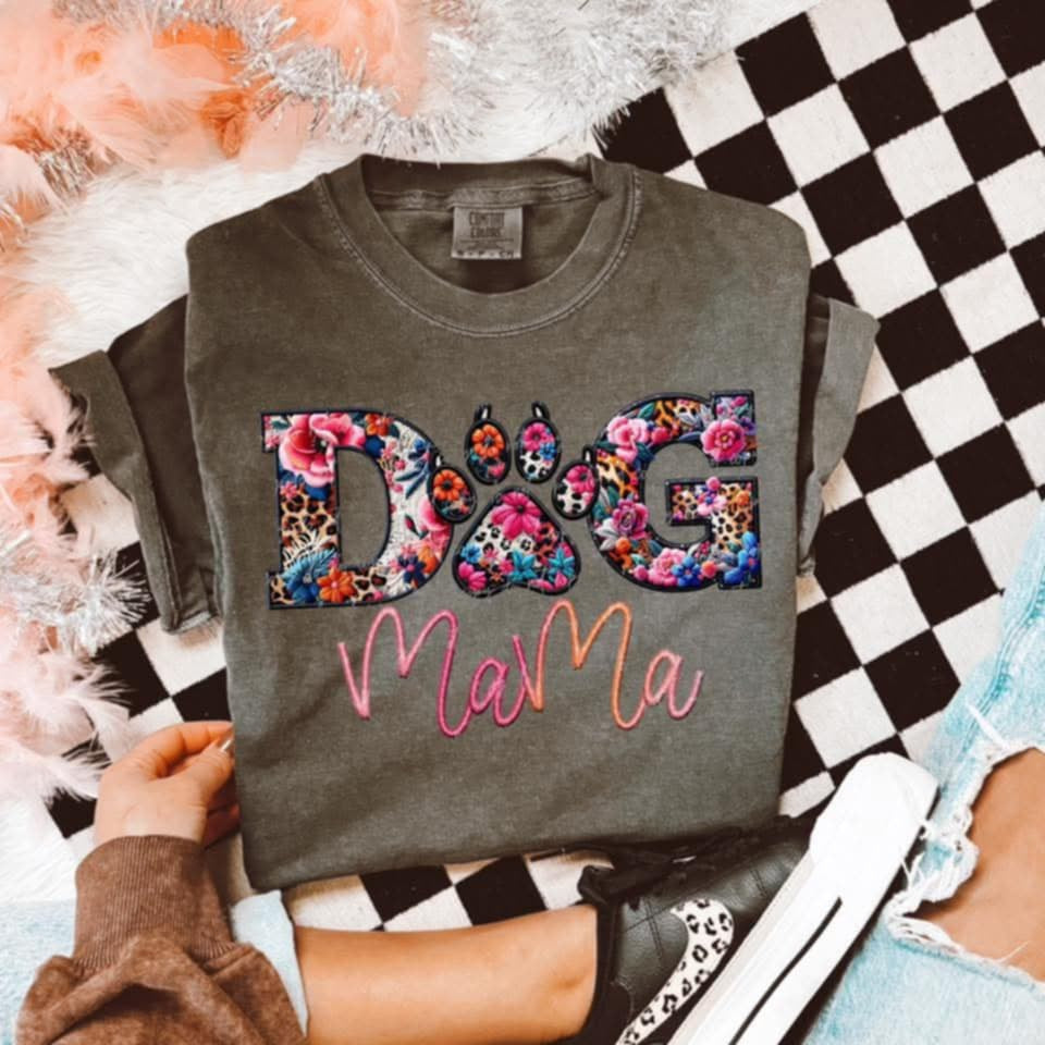 Dog mama floral and leopard 96038 DTF transfer