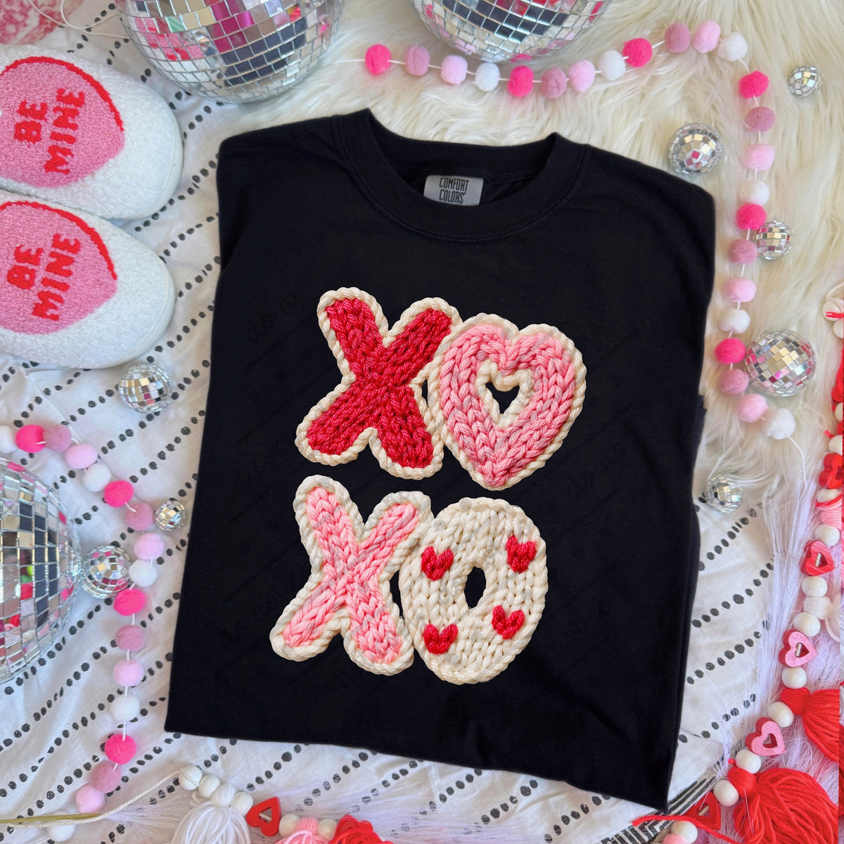 Xoxo faux Yarn DTF transfer