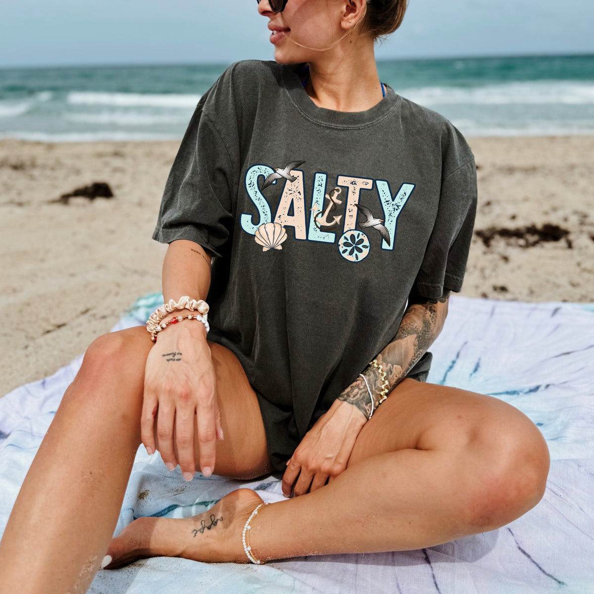 Salty (with anchor and birds, no bow) (CSC) DTF Transfer