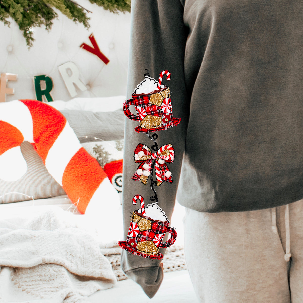 Peppermint Cocoa SLEEVE (HW) DTF Transfer