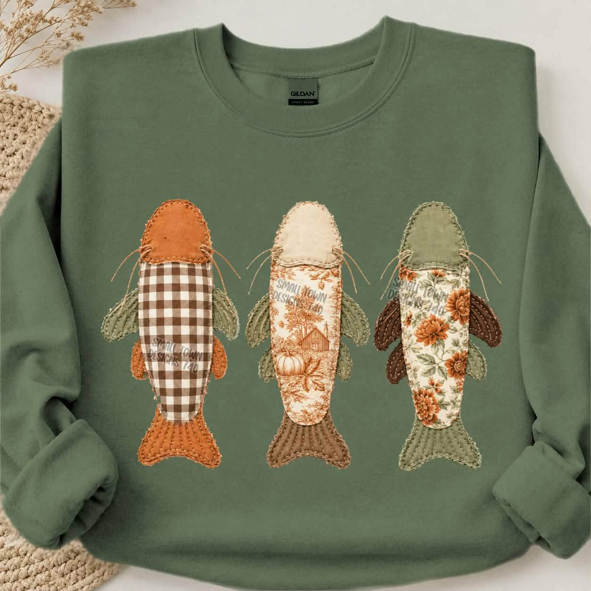 Trio fish bellies patch fabric (STD) DTF Transfer