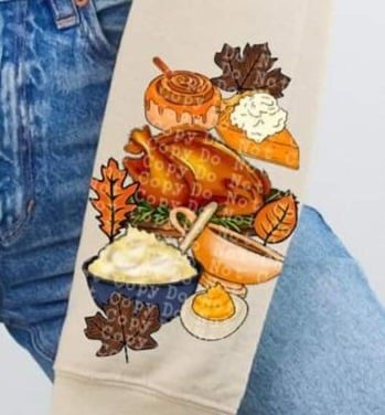 Thanksgiving calories sleeve (CSTAGE) 64629 DTF transfer