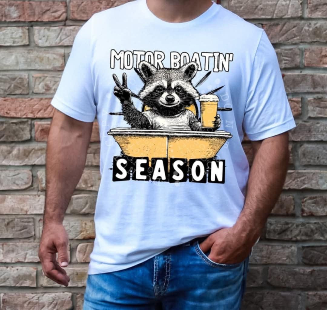 Motor boatin season raccoon (C’s) 98163 DTF transfer