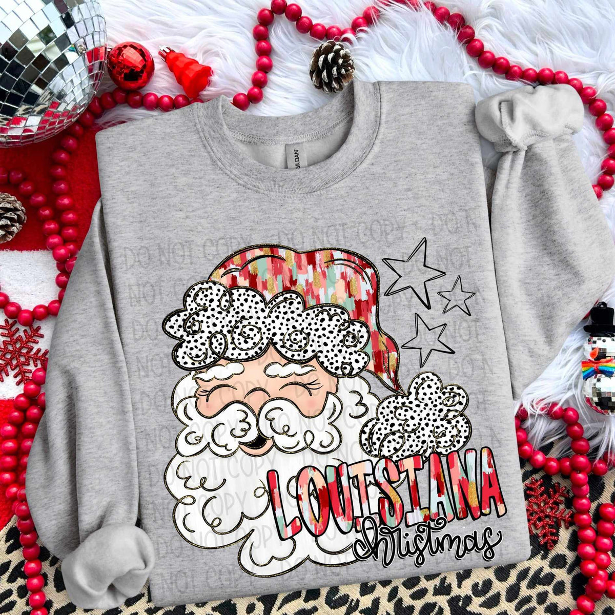 Louisiana Christmas Santa (SW) 67206 DTF transfer
