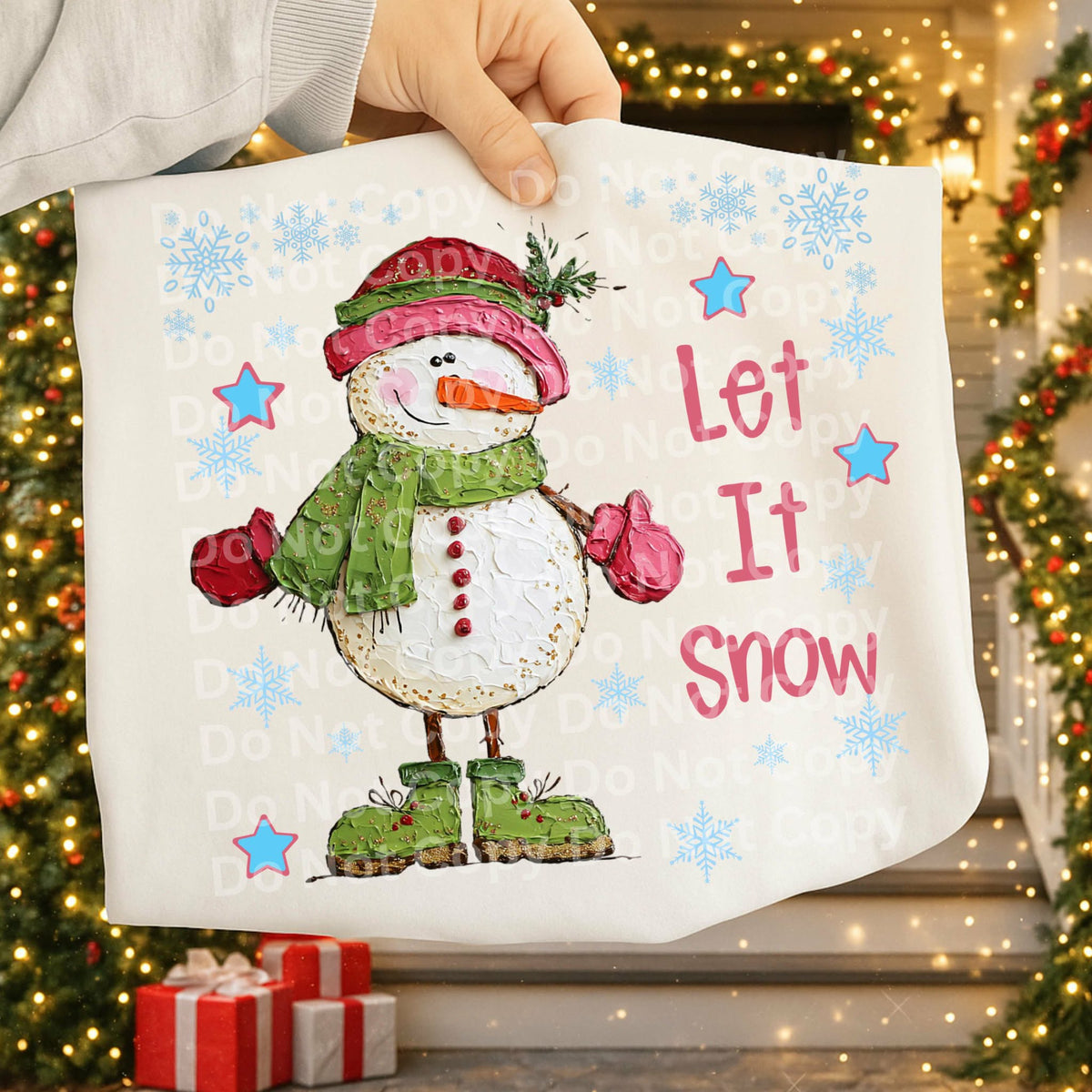Let it snow snowman (Irene) DTF transfer
