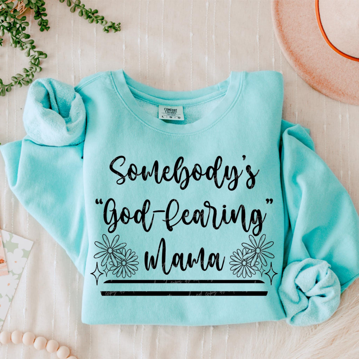 Somebody’s “god fearing” mama BLACK (VIRGO) 90735 DTF transfer