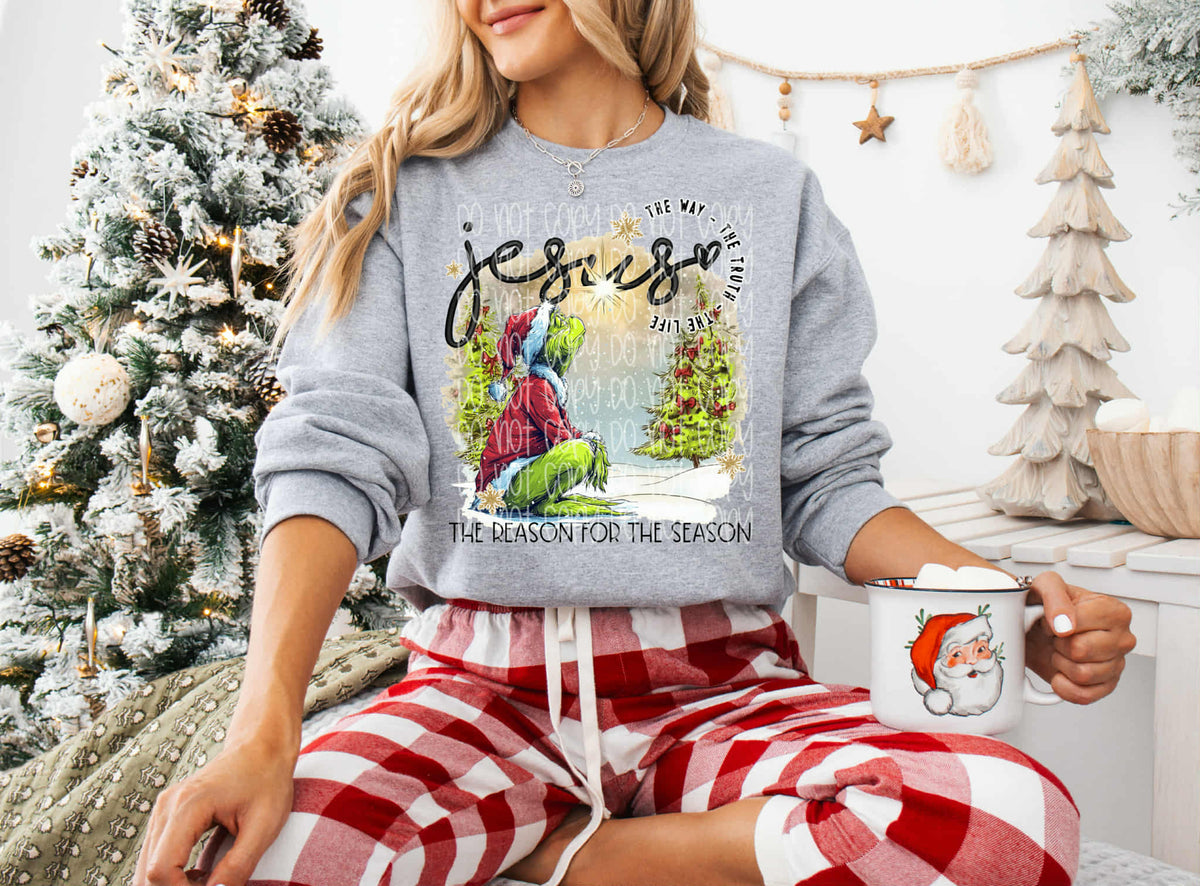 Jesus the reason for the season green guy (SSD) DTF transfer