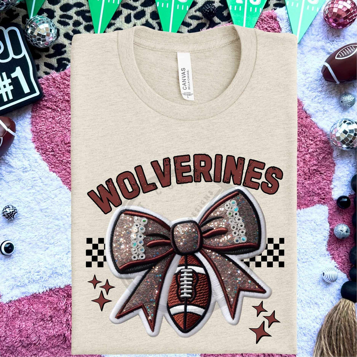 Wolverines bow and football (HW) 58348 DTF transfer