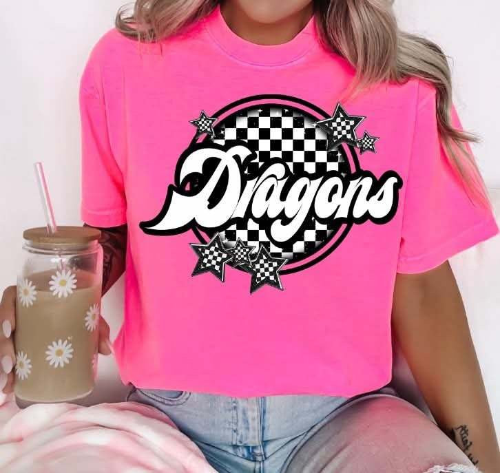 Dragons checkered circle (S&G) 82350 DTF transfer