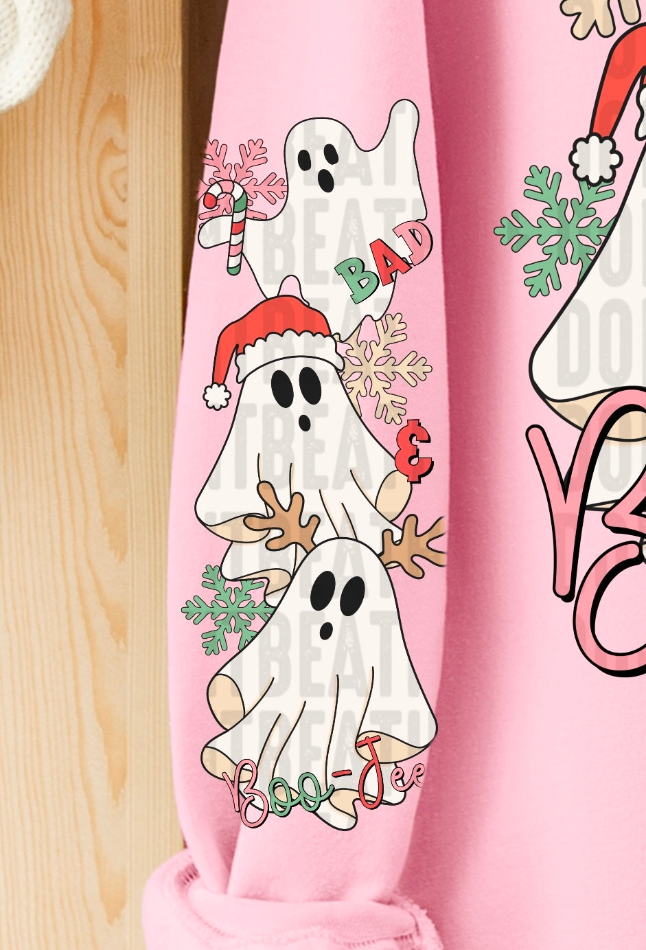 Boujee Christmas Ghosts SLEEVE DTF transfer