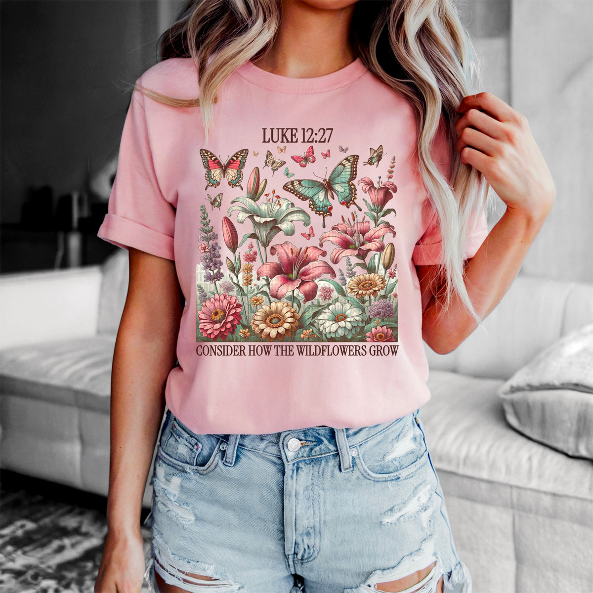 Consider how the wildflowers grow 93617 DTF transfer