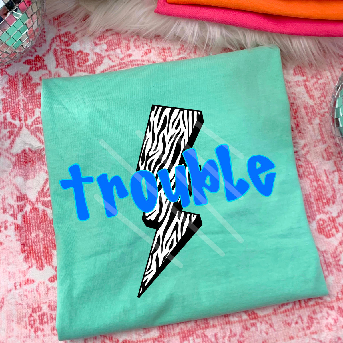 Trouble zebra lightning bolt 110678 DTF transfer