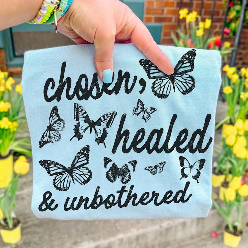 Chosen, healed, & unbothered BLACK Sunday Special DTF transfer